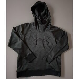 Under Armour Cold Gear Long Sleeve Hoodie Sweatshirt Big Logo Black Large JBHS